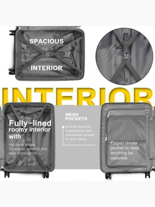 Set de 3 valises - 55/66/76 cm polypropylène 4 roulettes serrure tsa - british traveller - Kiabi Set de 3 valises - 55/66/76 cm polypropylène 4 roulettes serrure tsa - british traveller - Kiabi