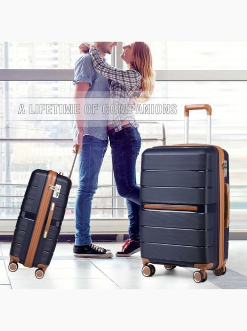 Set de 3 valises - 55/66/76 cm polypropylène 4 roulettes serrure tsa - british traveller - Kiabi Set de 3 valises - 55/66/76 cm polypropylène 4 roulettes serrure tsa - british traveller - Kiabi