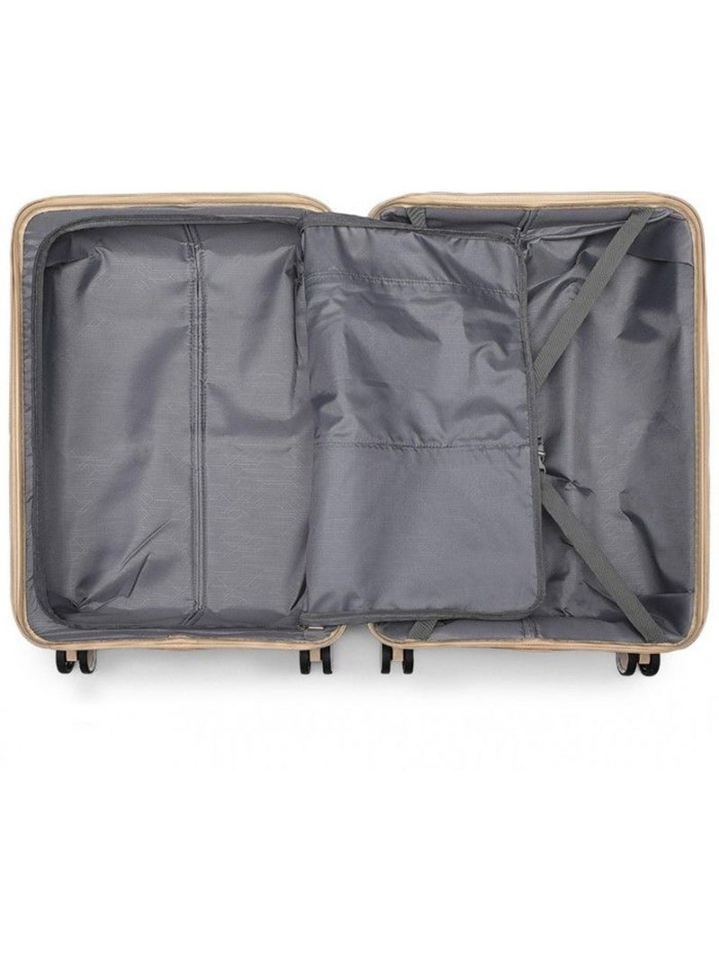 Set de 3 valises - 55/66/76 cm, rigide polypropylène (pp), 4 roues 360° - british traveller Marron - Kiabi