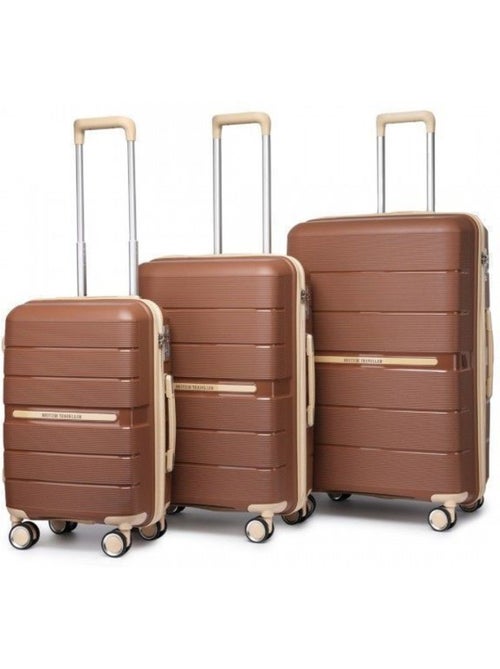 Set de 3 valises - 55/66/76 cm, rigide polypropylène (pp), 4 roues, serrure tsa - british traveller - Kiabi Set de 3 valises - 55/66/76 cm, rigide polypropylène (pp), 4 roues, serrure tsa - british traveller - Kiabi