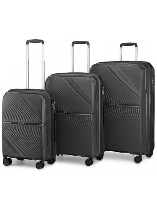 Set de 3 valises - 55/67/76 cm rigide 4 roulettes serrure tsa - british traveller - Kiabi Set de 3 valises - 55/67/76 cm rigide 4 roulettes serrure tsa - british traveller - Kiabi