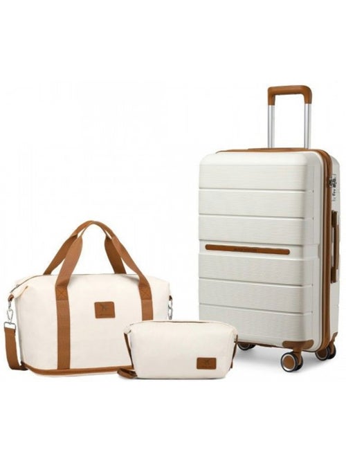 Set de 3 valises - 55x22x37 cm, rigide polypropylène (pp), 4 roues, serrure tsa - british traveller - Kiabi