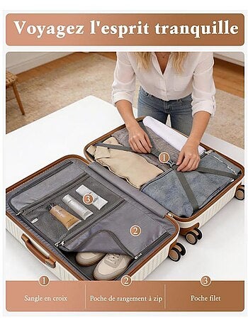 Set de 3 valises - 55x37x22 cm, rigide polypropylène (pp) - british traveller