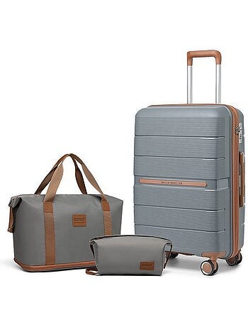 Set de 3 valises - 55x37x22 cm, rigide polypropylène (pp) - british traveller