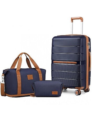 Set de 3 valises - 55×37×22 cm, rigide, serrure tsa - british traveller
