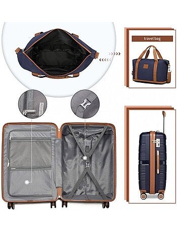 Set de 3 valises - 55×37×22 cm, rigide, serrure tsa - british traveller