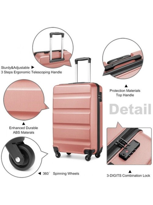 Set de 3 valises - 55x38x20 cm, rigide abs, 4 roues, serrure tsa - kono - Kiabi Set de 3 valises - 55x38x20 cm, rigide abs, 4 roues, serrure tsa - kono - Kiabi