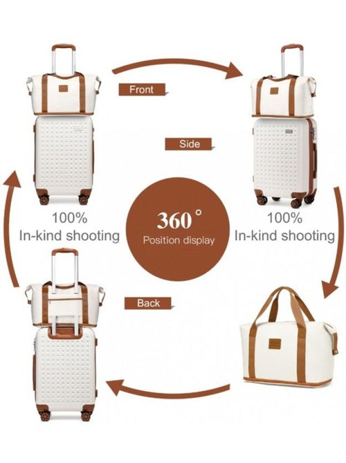 Set de 3 valises - 55x38x24 cm abs 4 roulettes serrure tsa - kono - Kiabi