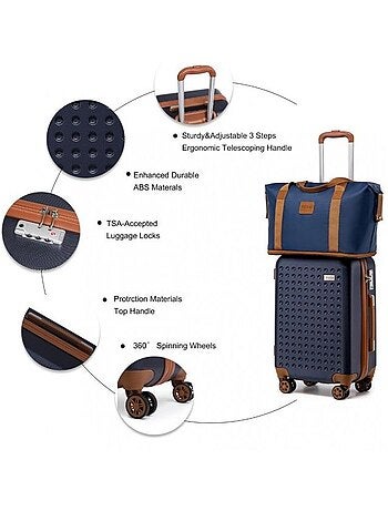 Set de 3 valises - 55x38x24 cm, rigide - kono