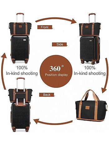 Set de 3 valises - 55x38x24 cm rigide - kono