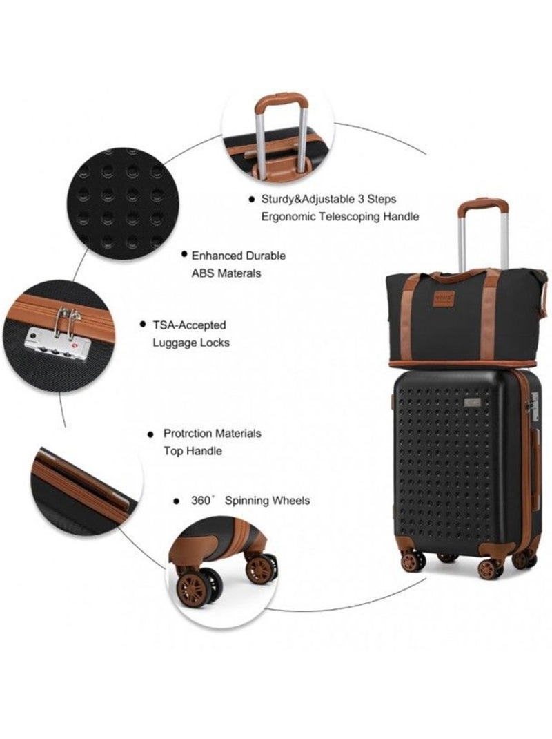 Set de 3 valises - 55x38x24 cm rigide - kono Noir - Kiabi