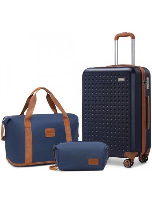 Set de 3 valises - 55x38x24 cm, rigide abs, 4 roues 360°, serrure tsa - kono - Kiabi Set de 3 valises - 55x38x24 cm, rigide abs, 4 roues 360°, serrure tsa - kono - Kiabi