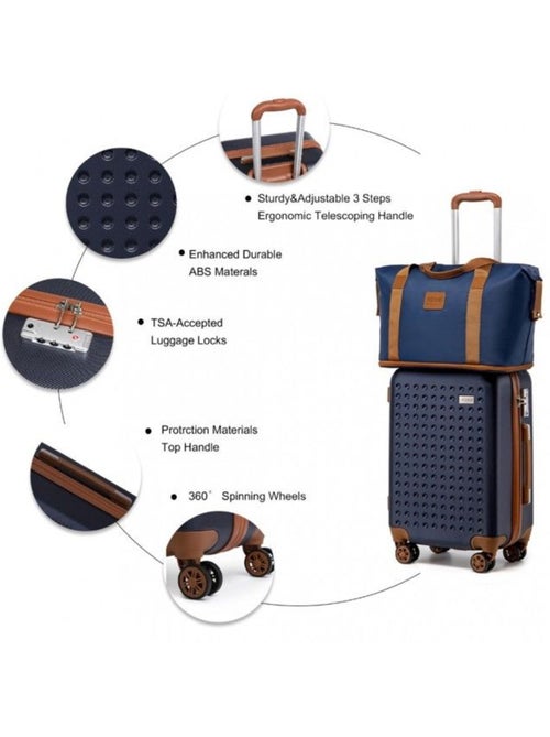 Set de 3 valises - 55x38x24 cm, rigide abs, 4 roues 360°, serrure tsa - kono - Kiabi Set de 3 valises - 55x38x24 cm, rigide abs, 4 roues 360°, serrure tsa - kono - Kiabi