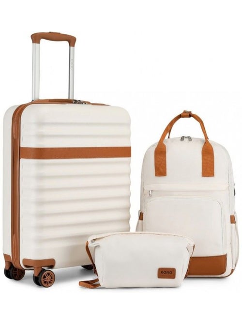 Set de 3 valises - 55x39x20 cm abs+pc 4 roulettes serrure tsa - kono - Kiabi Set de 3 valises - 55x39x20 cm abs+pc 4 roulettes serrure tsa - kono - Kiabi
