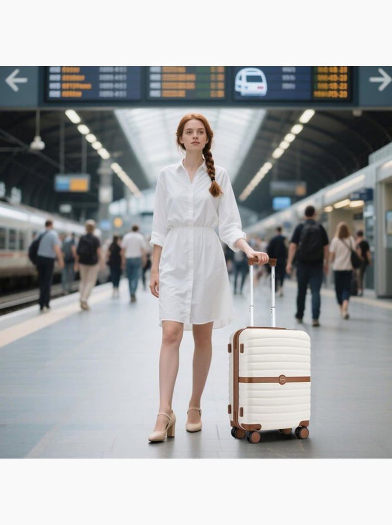 Set de 3 valises - 55x40x20 cm 4 roulettes - kono Blanc - Kiabi