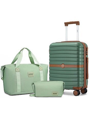 Set de 3 valises - 55x40x20 cm 4 roulettes - kono