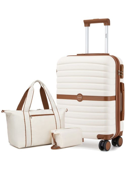 Set de 3 valises - 55x40x20 cm, abs + pc, 4 roues - kono - Kiabi Set de 3 valises - 55x40x20 cm, abs + pc, 4 roues - kono - Kiabi