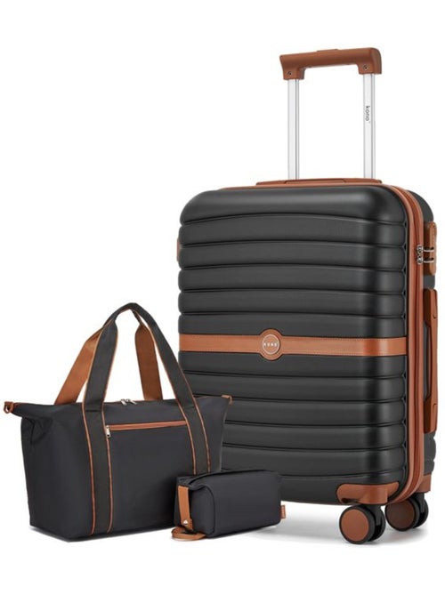 Set de 3 valises - 55x40x20 cm, abs + pc, 4 roues - kono - Kiabi
