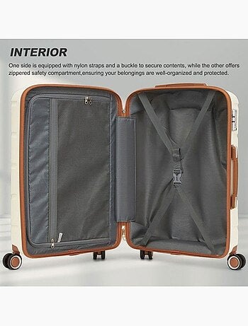 Set de 3 valises - 56/66/75 cm polypropylène 4 roulettes serrure tsa - kono