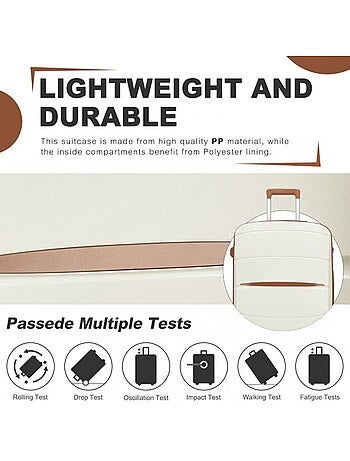 Set de 3 valises - 56/66/75 cm polypropylène 4 roulettes serrure tsa - kono