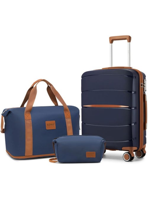 Set de 3 valises - 56x40x20 cm polypropylène 4 roulettes serrure tsa - kono - Kiabi Set de 3 valises - 56x40x20 cm polypropylène 4 roulettes serrure tsa - kono - Kiabi