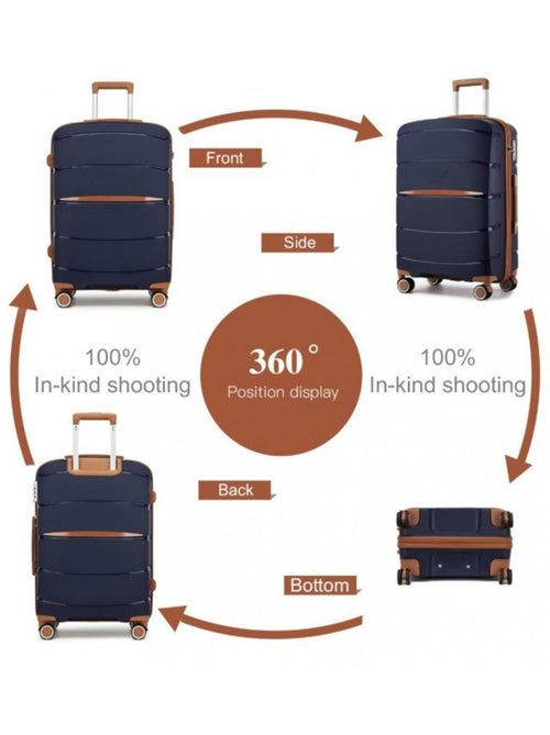 Set de 3 valises - 56x40x20 cm polypropylène 4 roulettes serrure tsa - kono - Kiabi Set de 3 valises - 56x40x20 cm polypropylène 4 roulettes serrure tsa - kono - Kiabi