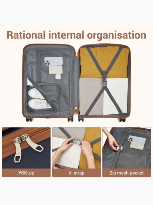 Set de 3 valises - 56x40x20 cm polypropylène 4 roulettes serrure tsa - kono - Kiabi Set de 3 valises - 56x40x20 cm polypropylène 4 roulettes serrure tsa - kono - Kiabi