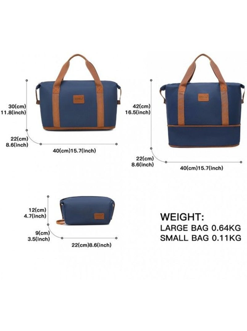 Set de 3 valises - 56x40x20 cm polypropylène 4 roulettes serrure tsa - kono Bleu - Kiabi