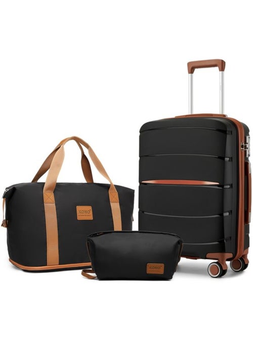 Set de 3 valises - 56x40x20 cm polypropylène 4 roulettes serrure tsa - kono - Kiabi Set de 3 valises - 56x40x20 cm polypropylène 4 roulettes serrure tsa - kono - Kiabi