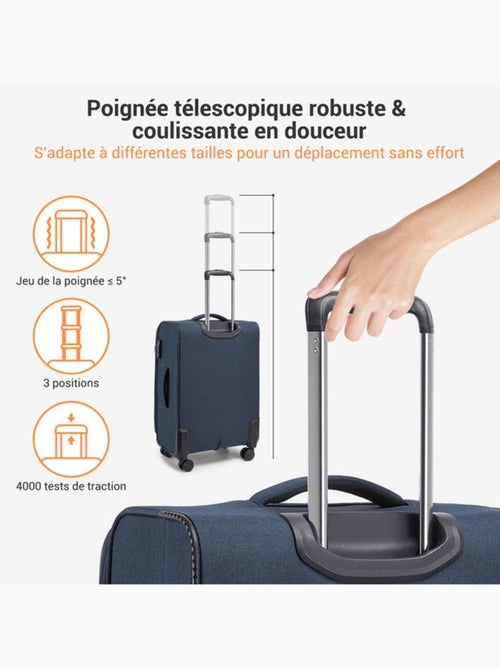 Set de 3 valises - 57/68/79 cm 4 roulettes serrure tsa - british traveller - Kiabi Set de 3 valises - 57/68/79 cm 4 roulettes serrure tsa - british traveller - Kiabi