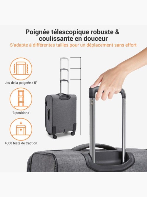 Set de 3 valises - 57/68/79 cm 4 roulettes serrure tsa - british traveller - Kiabi Set de 3 valises - 57/68/79 cm 4 roulettes serrure tsa - british traveller - Kiabi