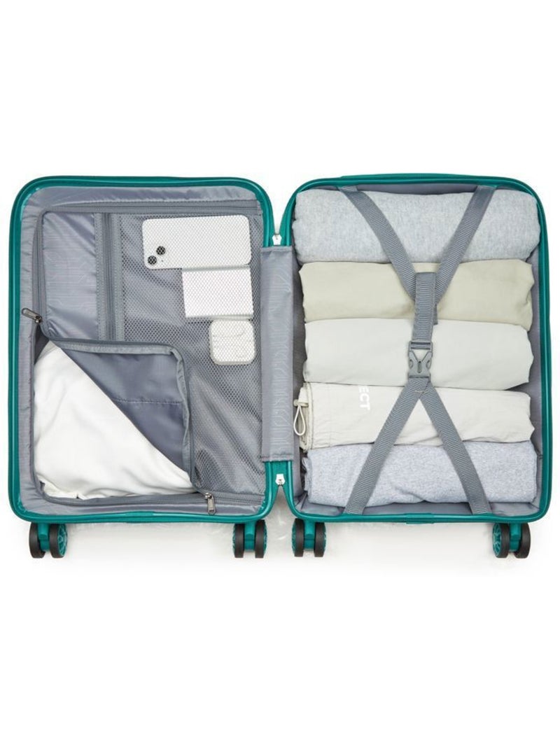 Set de 3 valises - 65x42.5x25 cm abs 4 roulettes serrure tsa - kono Bleu - Kiabi