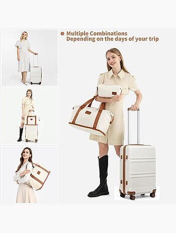 Set de 3 valises - 65x44x25.5 cm abs serrure tsa - kono