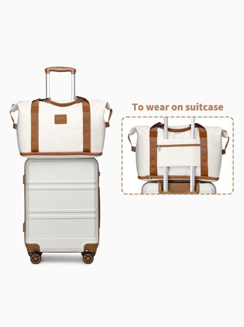 Set de 3 valises - 65x44x25.5 cm abs serrure tsa - kono Blanc - Kiabi
