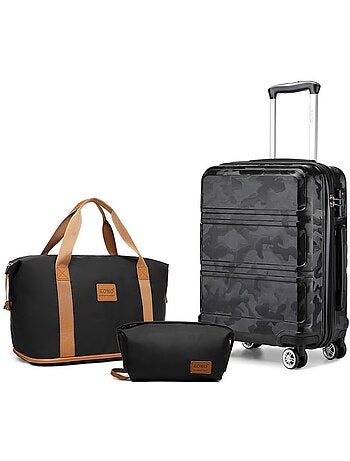 Set de 3 valises - abs 4 roulettes serrure tsa - kono