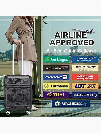 Set de 3 valises - abs 4 roulettes serrure tsa - kono
