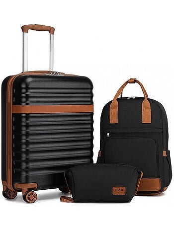 Set de 3 valises - abs 4 roulettes serrure tsa - kono