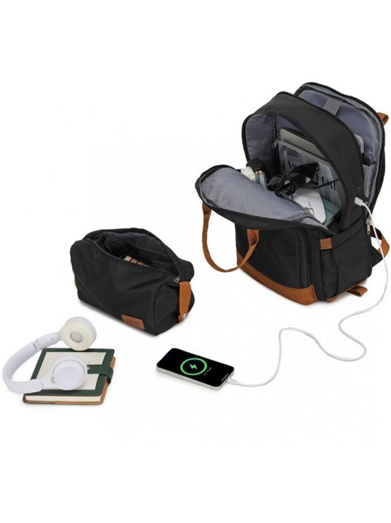 Set de 3 valises - abs 4 roulettes serrure tsa - kono Noir - Kiabi