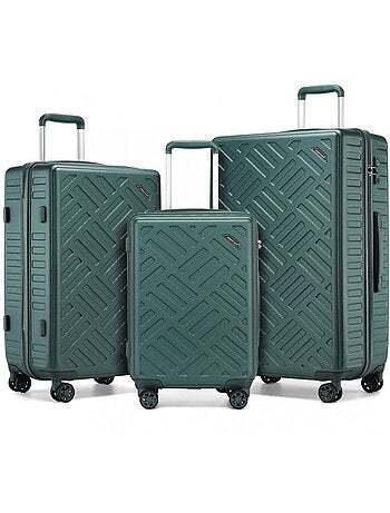 Set de 3 valises - abs 4 roulettes serrure tsa - kono