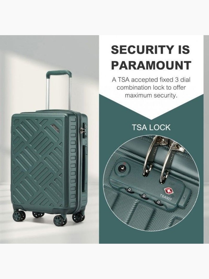Set de 3 valises - abs 4 roulettes serrure tsa - kono Vert - Kiabi