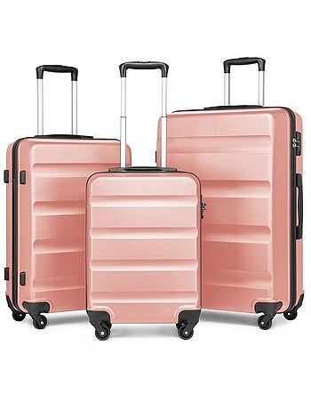 Set de 3 valises - abs, légère, 4 roulettes, serrure tsa - kono