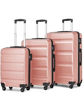 Set de 3 valises - abs, légère, 4 roulettes, serrure tsa - kono
