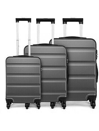 Set de 3 valises - abs, légère, 4 roulettes, serrure tsa - kono