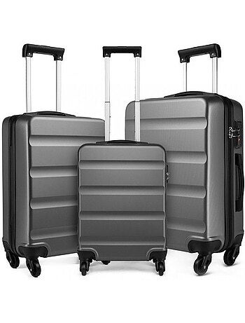 Set de 3 valises - abs, légère, 4 roulettes, serrure tsa - kono