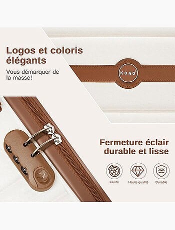 Set de 3 valises - abs + pc, 4 roues - kono