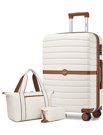 Set de 3 valises - abs + pc, 4 roues, serrure à code - kono