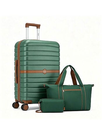 Set de 3 valises - abs + pc, 4 roues, serrure à code - kono