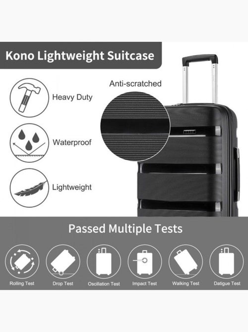Set de 3 valises - rigide abs, 4 roues 360°, serrure tsa - kono - Kiabi Set de 3 valises - rigide abs, 4 roues 360°, serrure tsa - kono - Kiabi