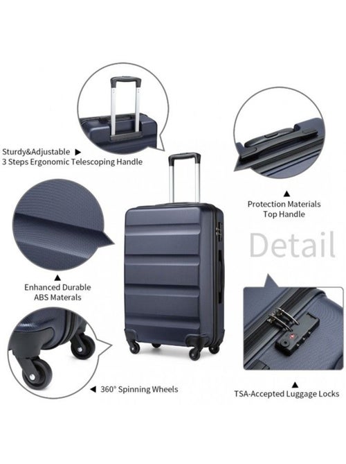 Set de 3 valises - rigide, abs, légère, 4 roulettes, serrure tsa - kono - Kiabi Set de 3 valises - rigide, abs, légère, 4 roulettes, serrure tsa - kono - Kiabi