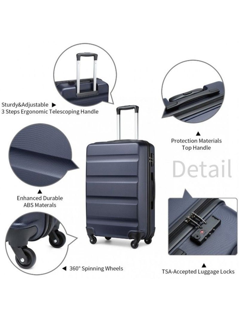 Set de 3 valises - rigide, abs, légère, 4 roulettes, serrure tsa - kono Blanc - Kiabi